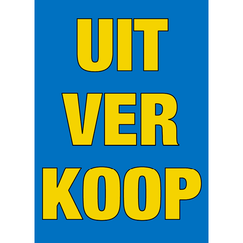 Poster Uitverkoop model 1 - WPU 009 blauw-gele letters