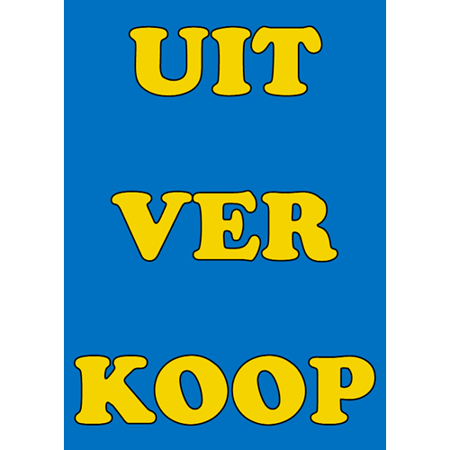 Poster Uitverkoop model 2 - WPU010 blauw-gele letters