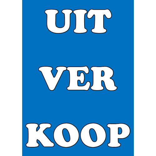Poster Uitverkoop model 2 - WPU010 blauw-witte letters