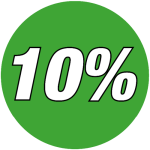 korting sticker rond 10% - groen WSK001