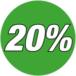 korting sticker rond 20% - groen WSK001
