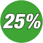 korting sticker rond 25% - groen WSK001