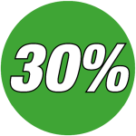 korting sticker rond 30% - groen WSK001