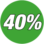 korting sticker rond 40% - groen WSK001