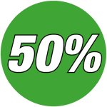 korting sticker rond 50% - groen WSK001