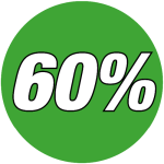 korting sticker rond 60% - groen WSK001
