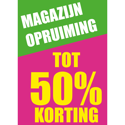 poster magazijn opruiming korting tot WPU013 roze-groen